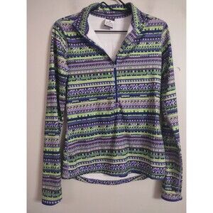 Nike Pro Dri-Fit Light Jacket Women's Medium Colorful Stretch 1/2 Zip Geometric